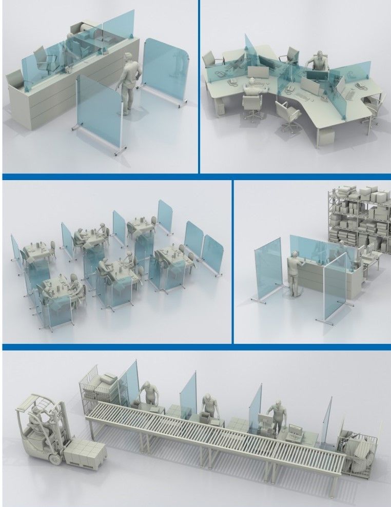 Barriere e schermi divisori anti contagio covid-19